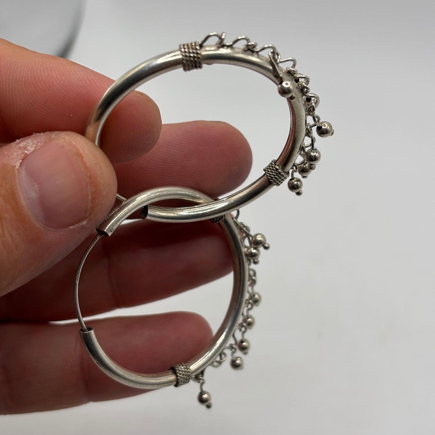 Silver Large Hoop Earrings (40mm)