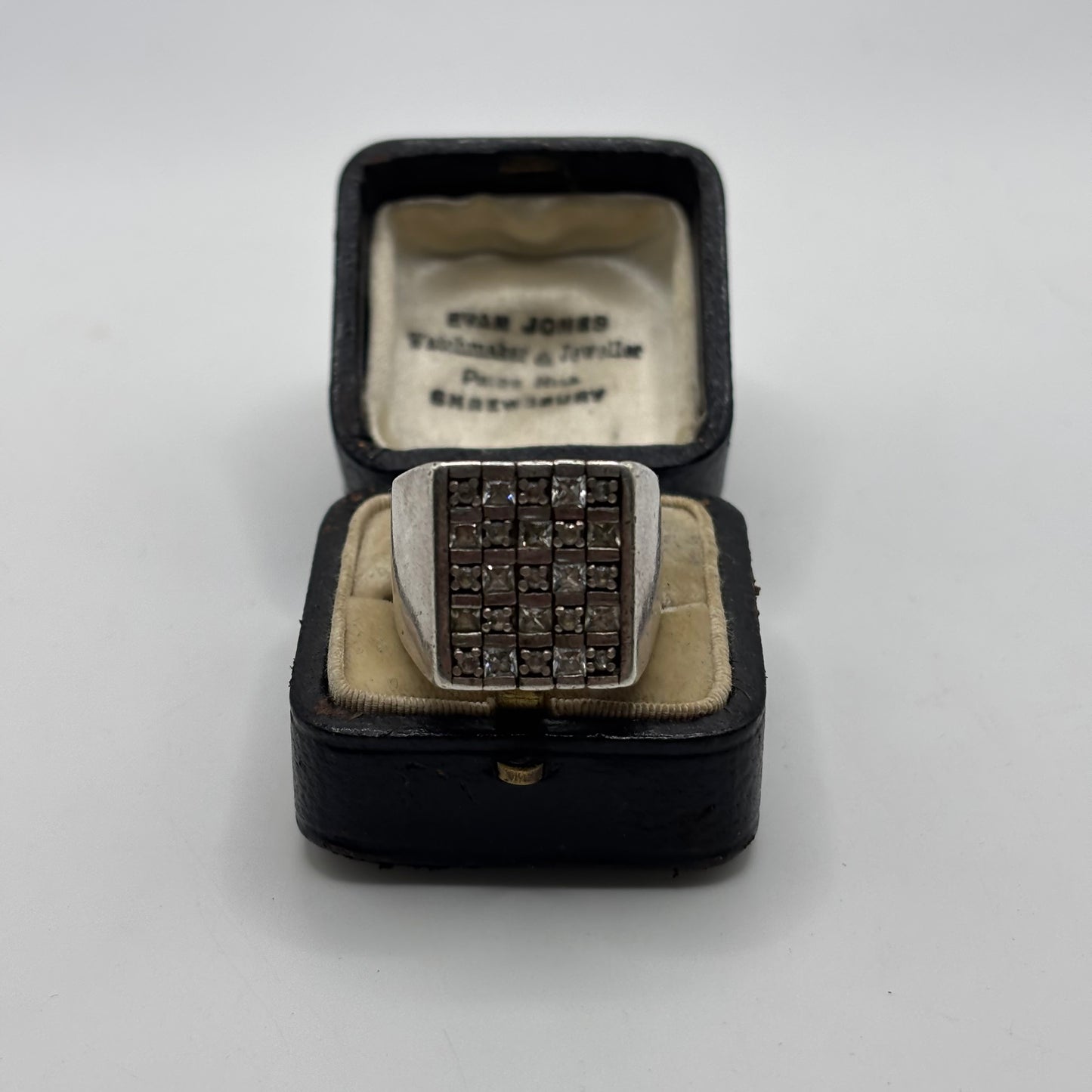 Silver Heavy CZ Signet Ring (P)