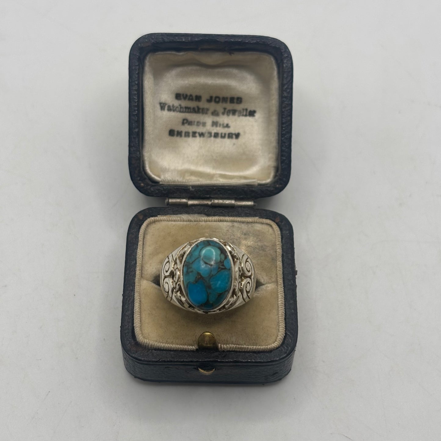 Silver Copper Turquoise Ring (N)