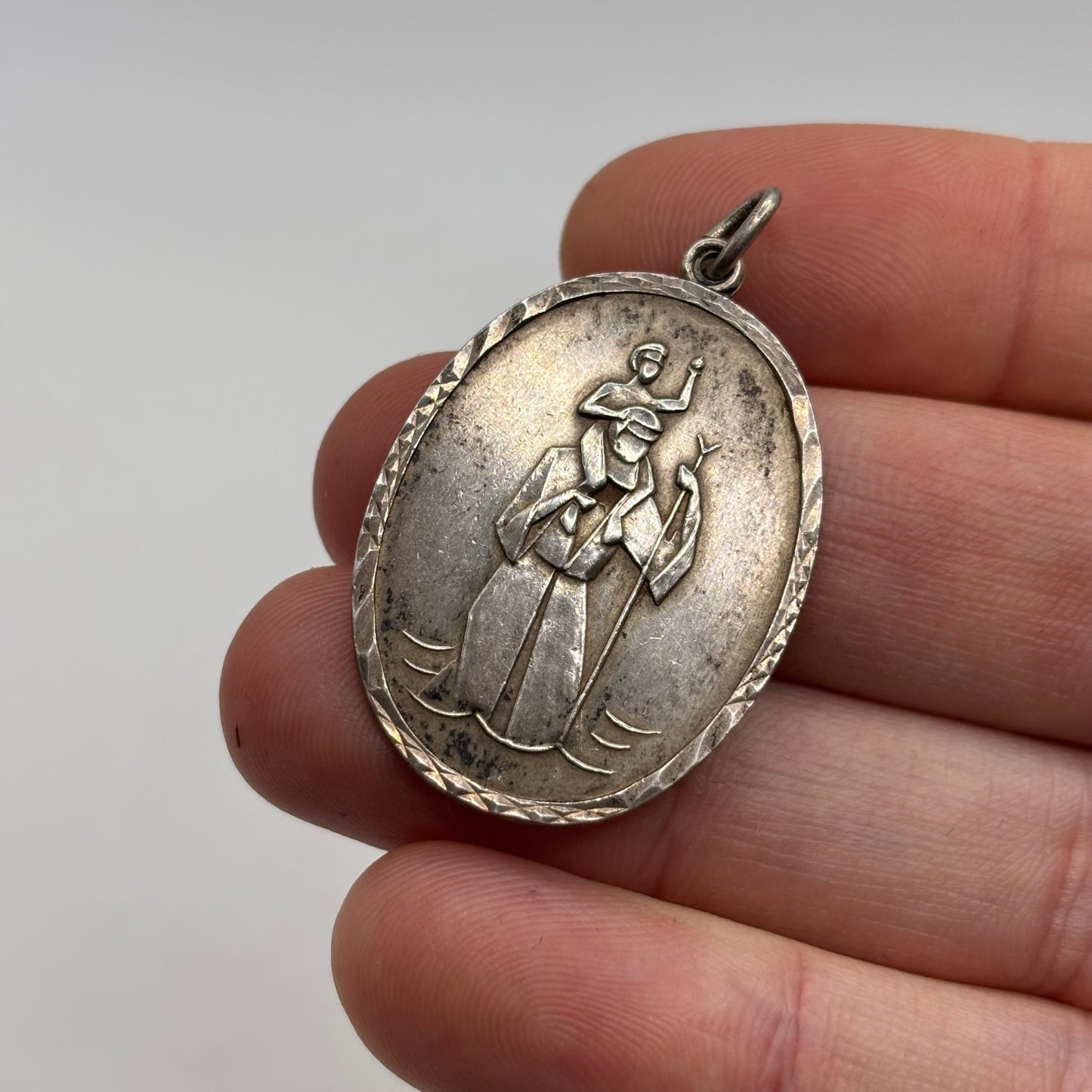 Silver Chunky St Christopher Pendant