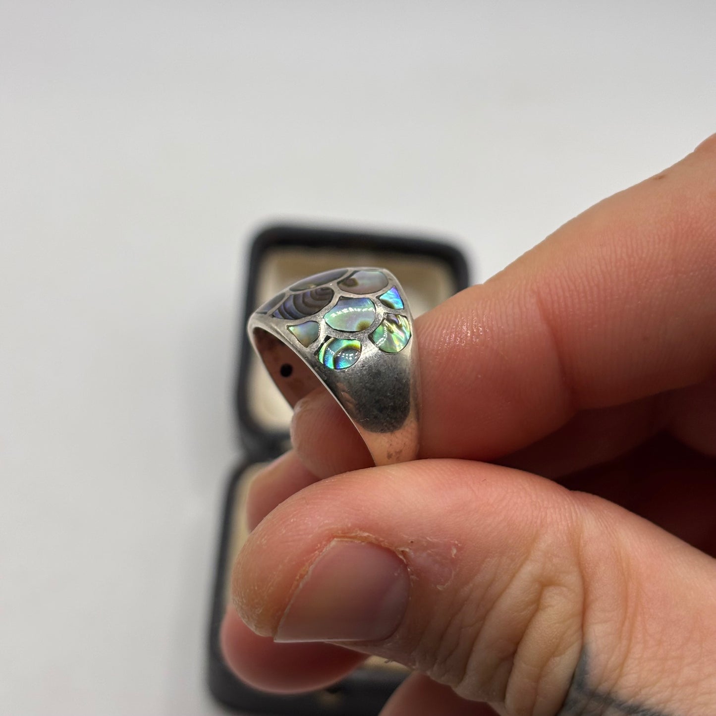 Silver Abalone Shell Ring