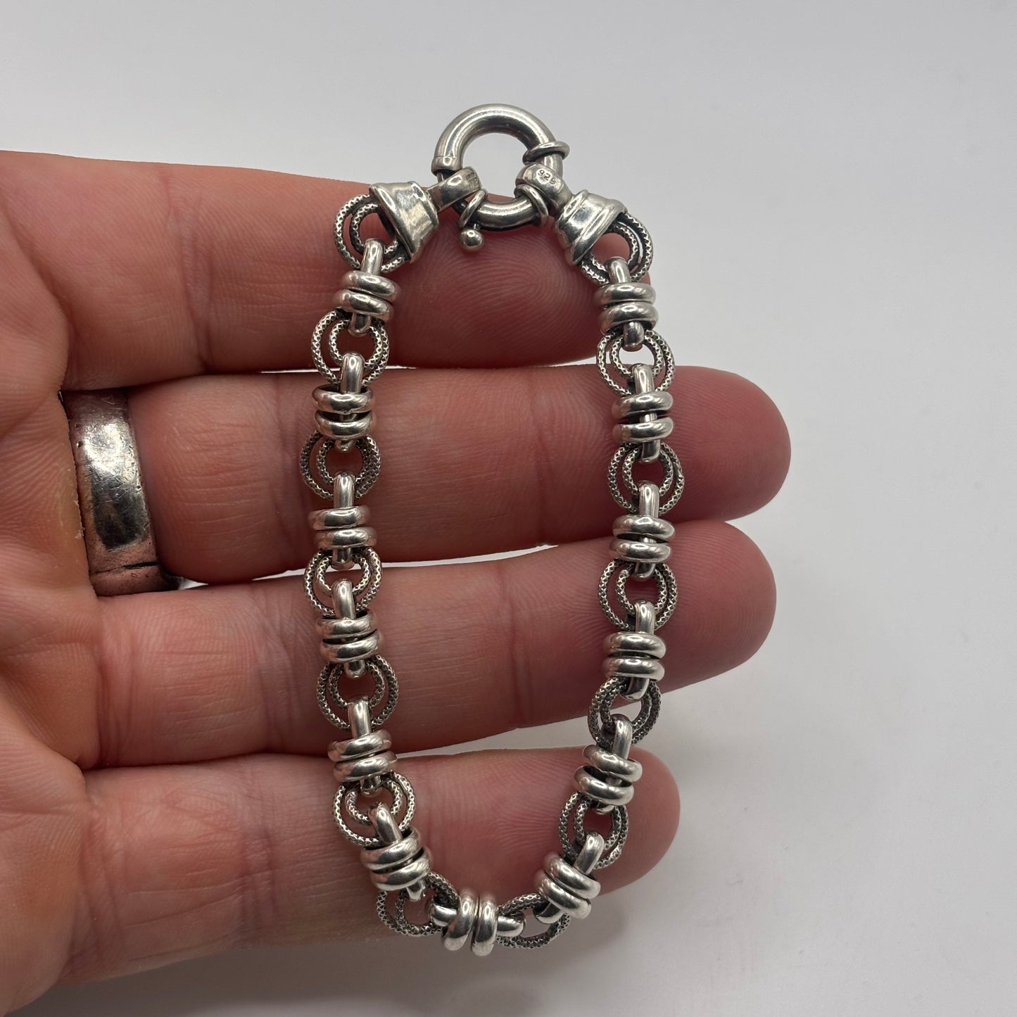 Silver 7” Fancy Link Bracelet