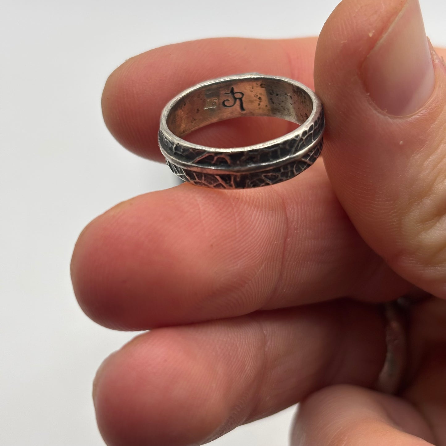 Silver Leaf Band Ring
