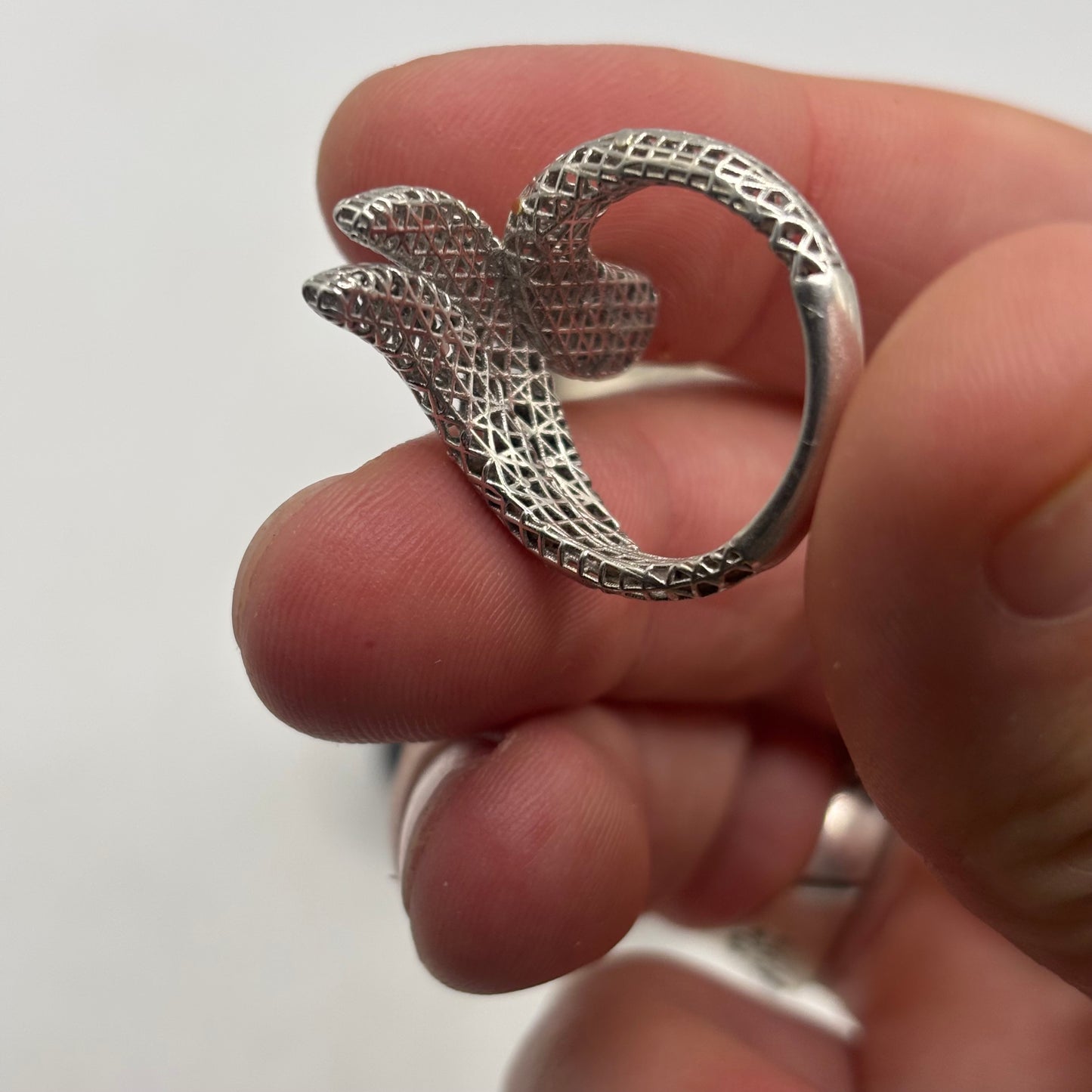 Silver Unusual Snake Ring (R)