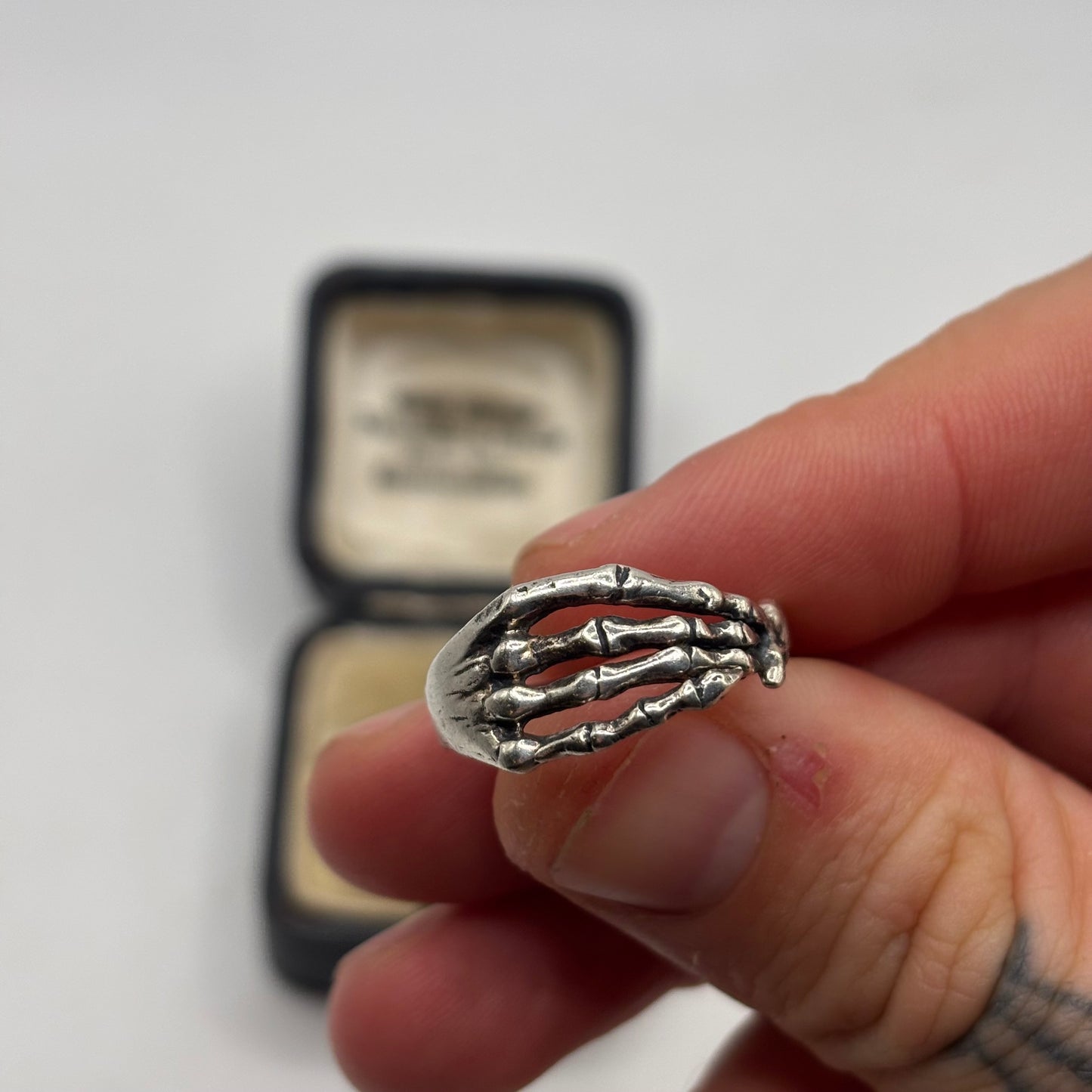 Silver Skeleton Hand Ring