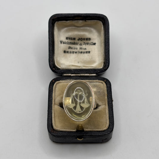 Silver Libra Intaglio Ring (N)
