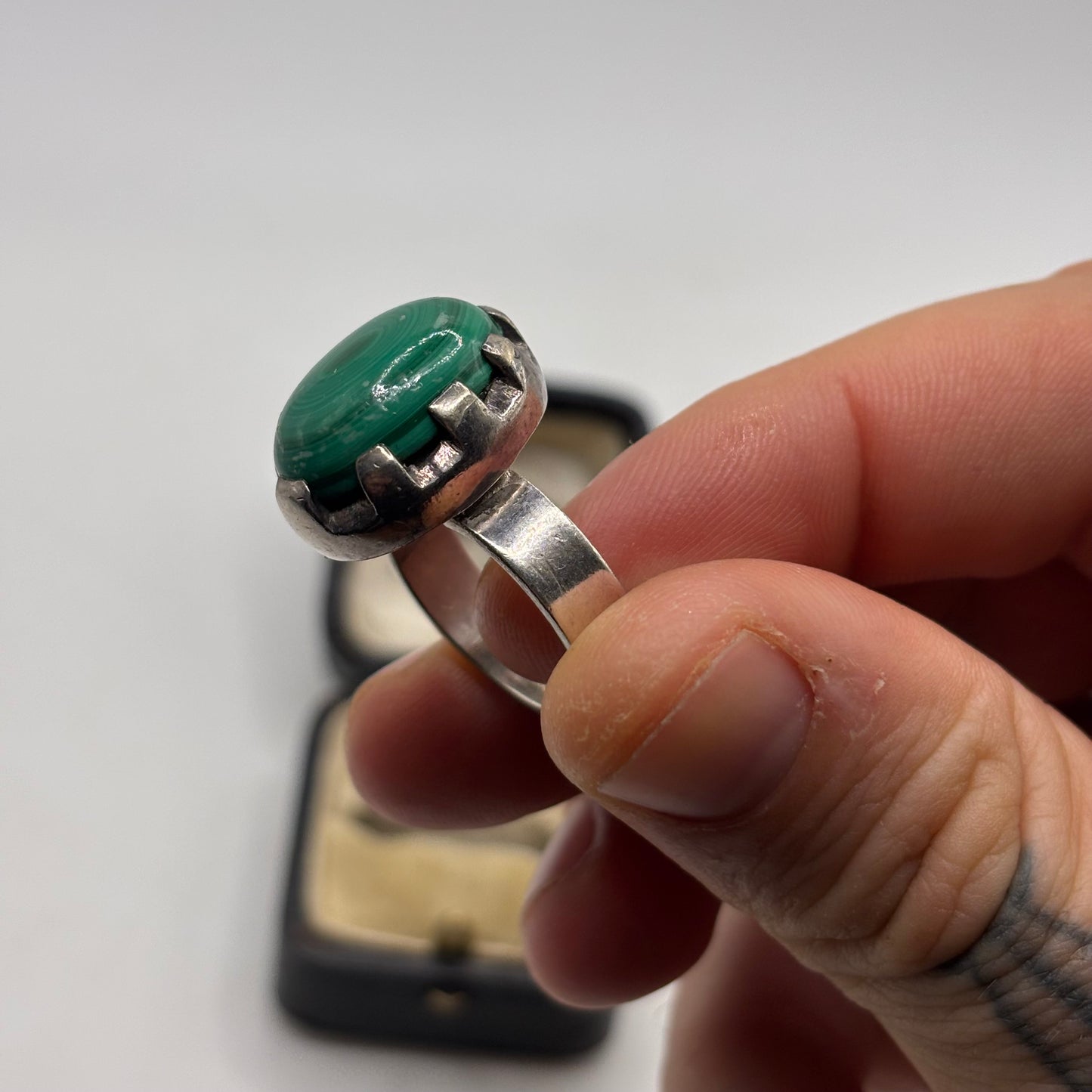 Silver Malachite Ring