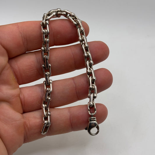 Silver 7.5” Unusual Link Bracelet