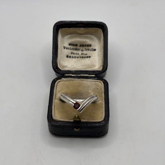 Silver Chunky Garnet Ring