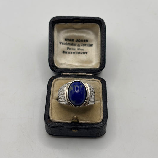 Silver Lapis Signet Ring
