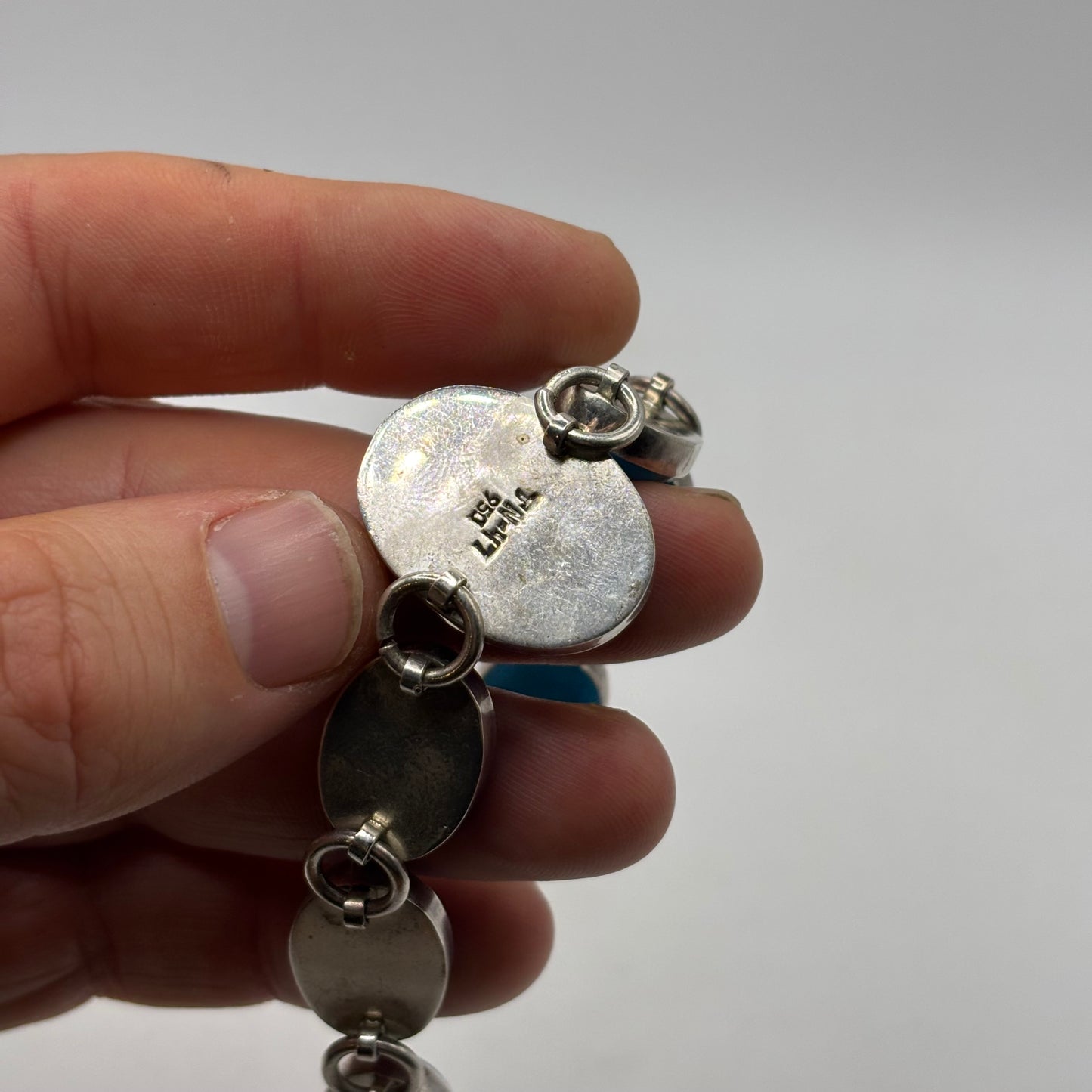 Silver 7.5” Mexican Turquoise Bracelet