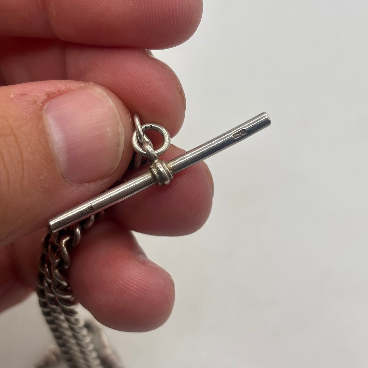 Silver 14” Antique Albert Watch Chain