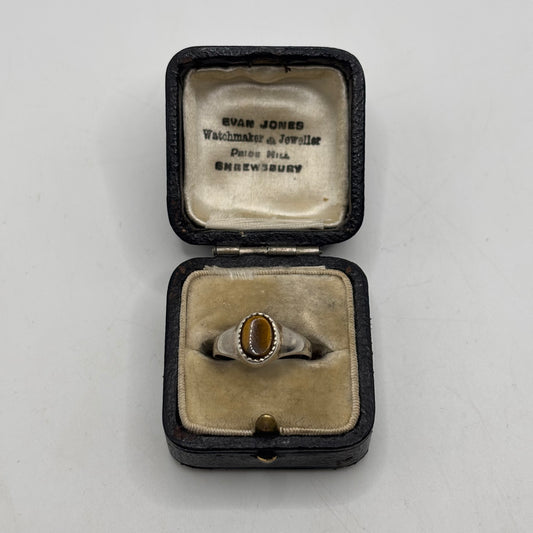Silver Tigereye Signet Ring (N)