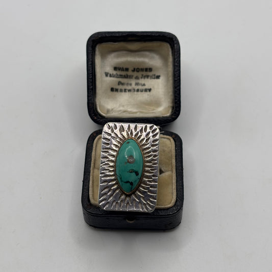 Silver Abstract Turquoise Ring