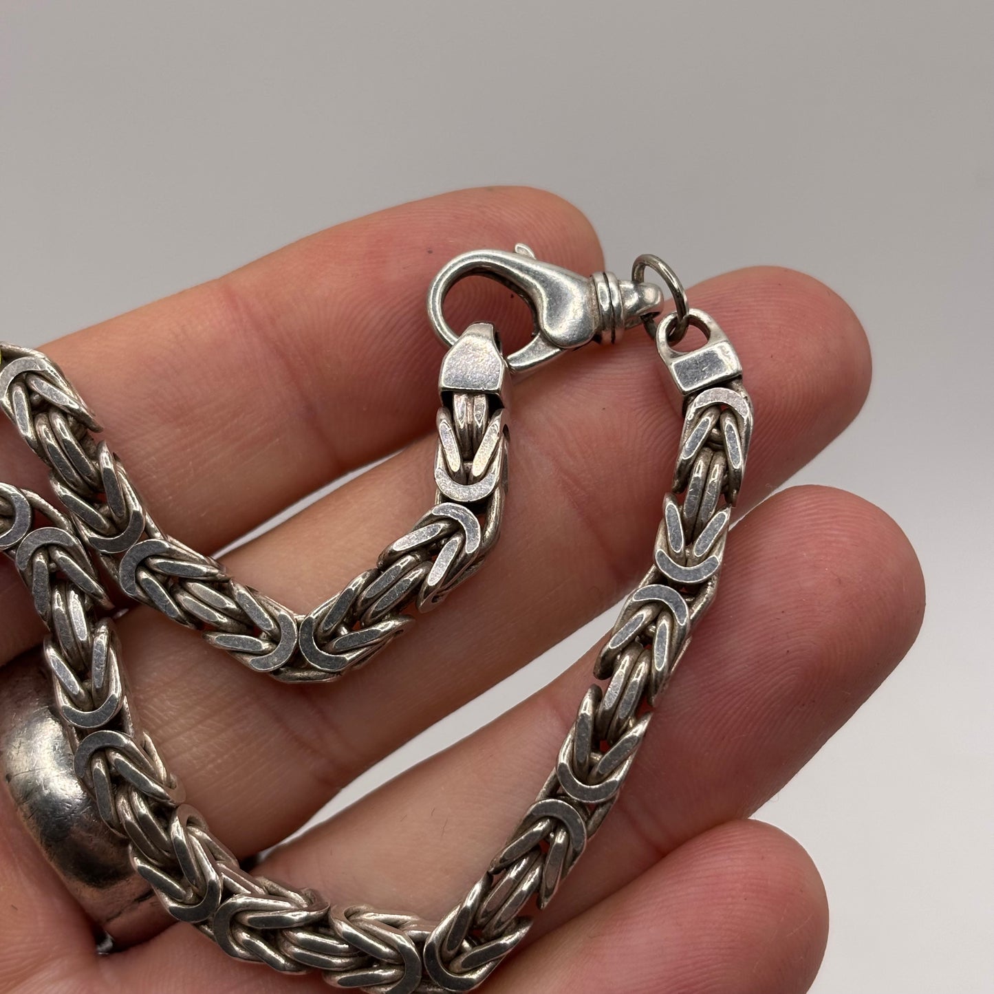 Silver Heavy 18” Byzantine Necklace