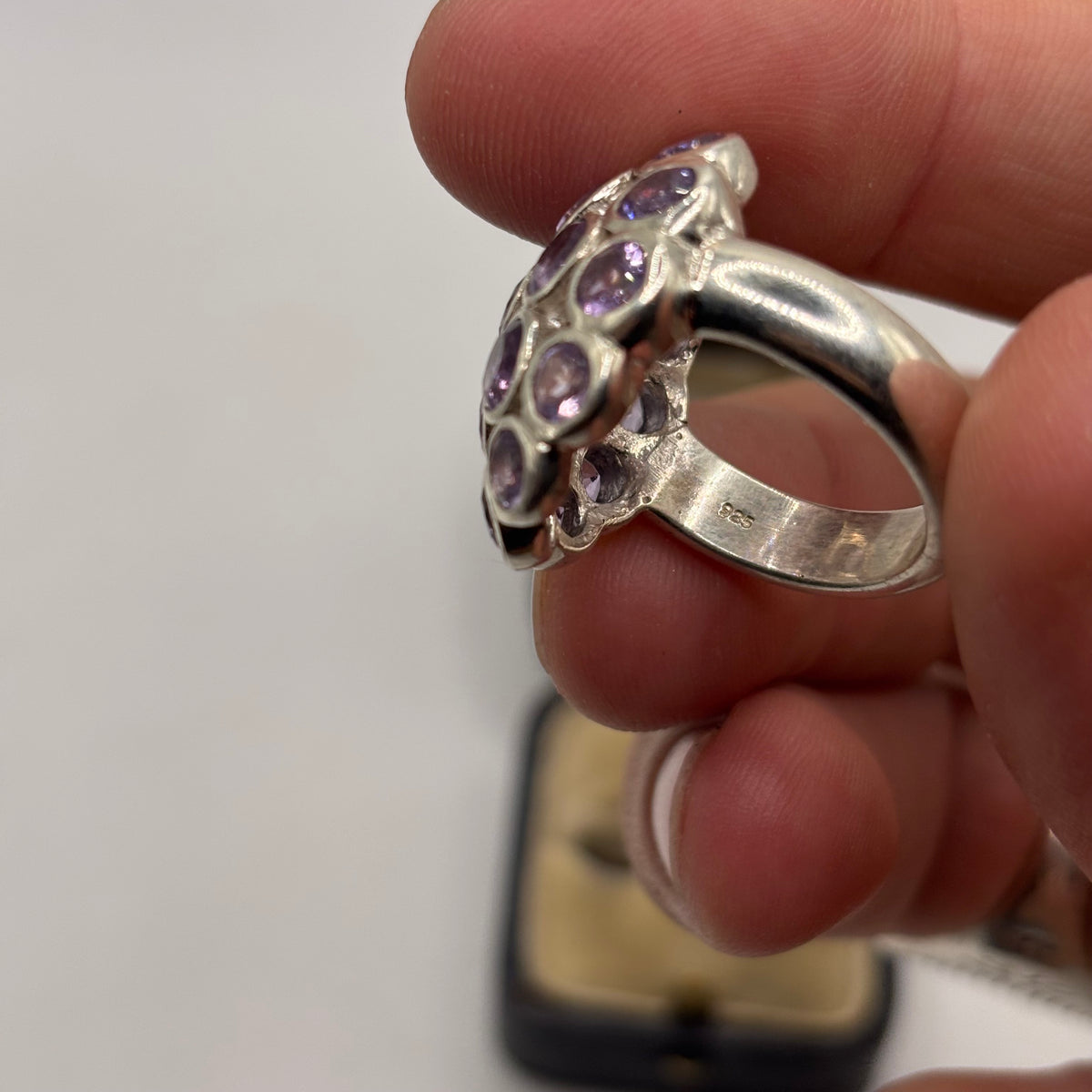 Silver Heavy Amethyst Ring (O)
