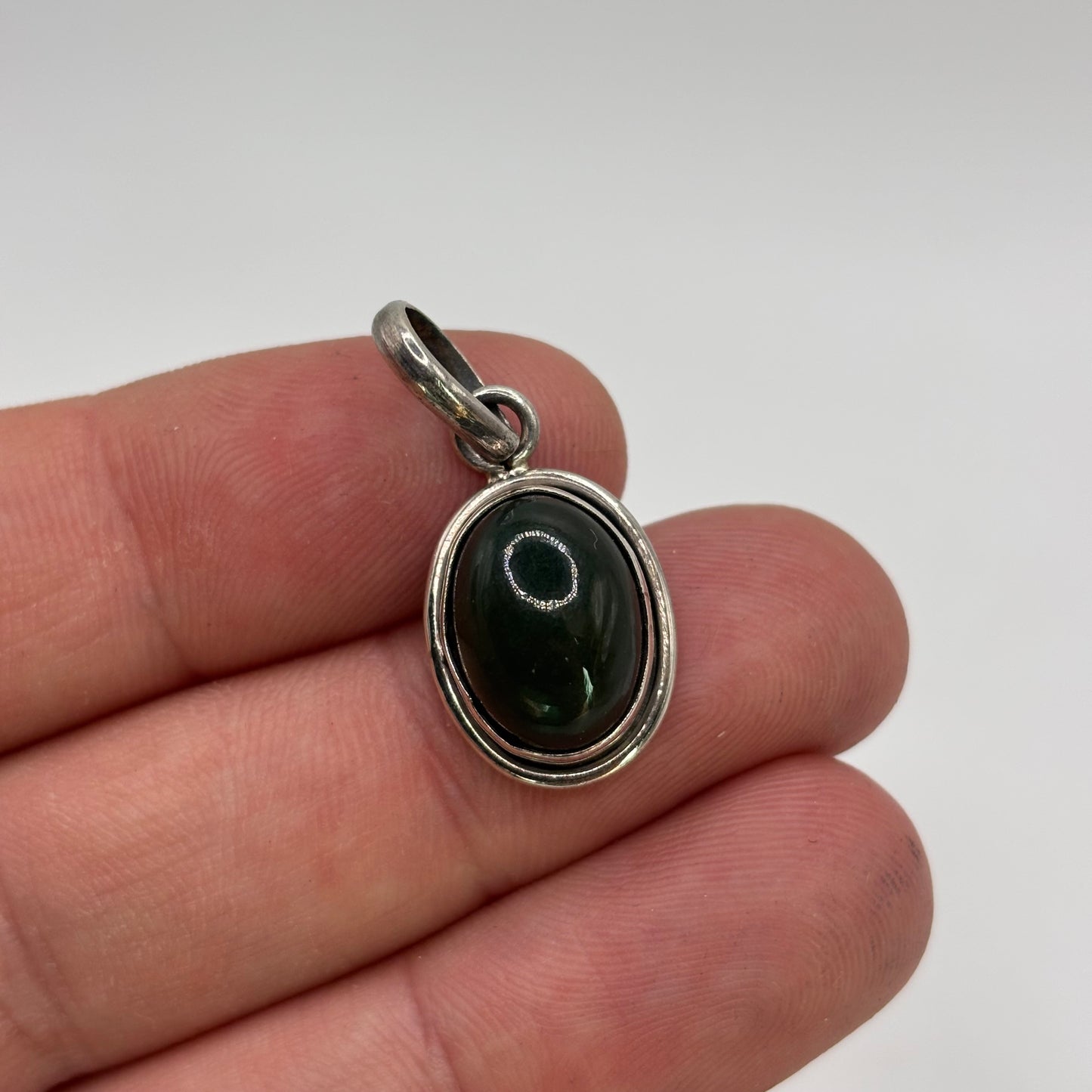 Silver Green Stone Pendant