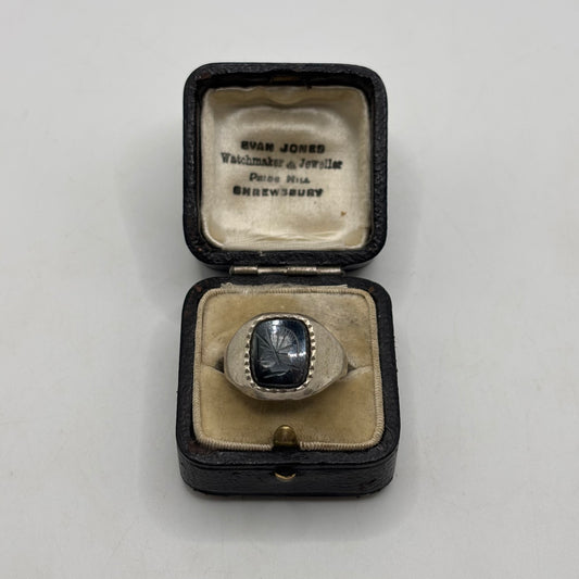 Silver Hematite Gladiator Ring (R)