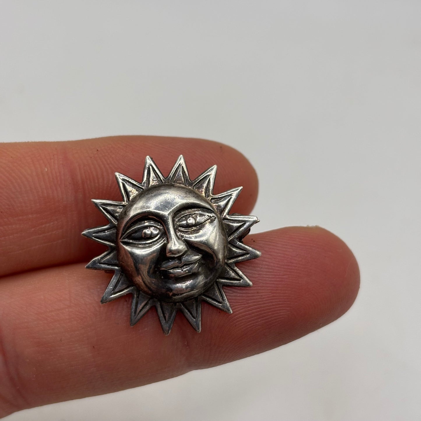 Silver Sun Brooch