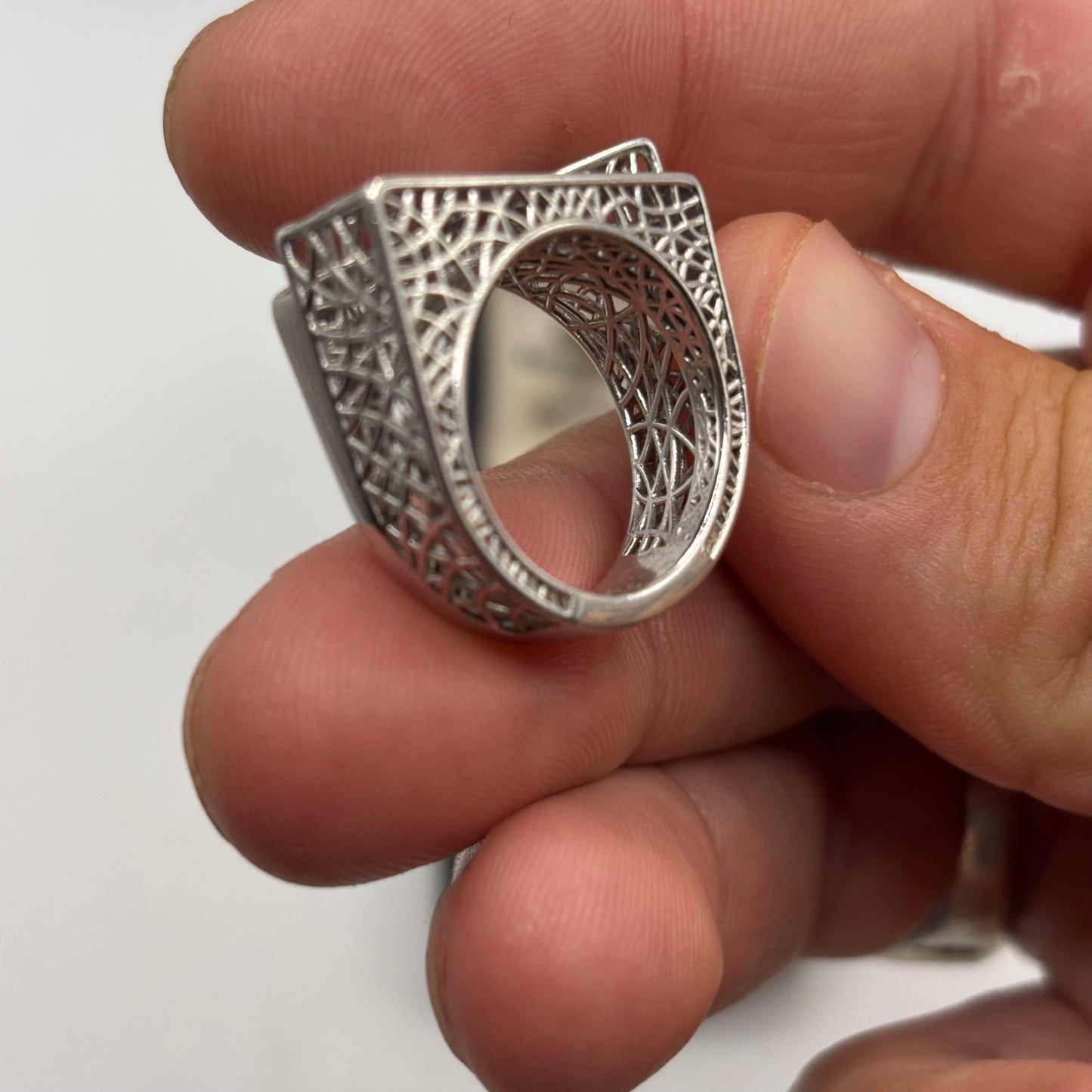 Silver Abstract Ring (N)
