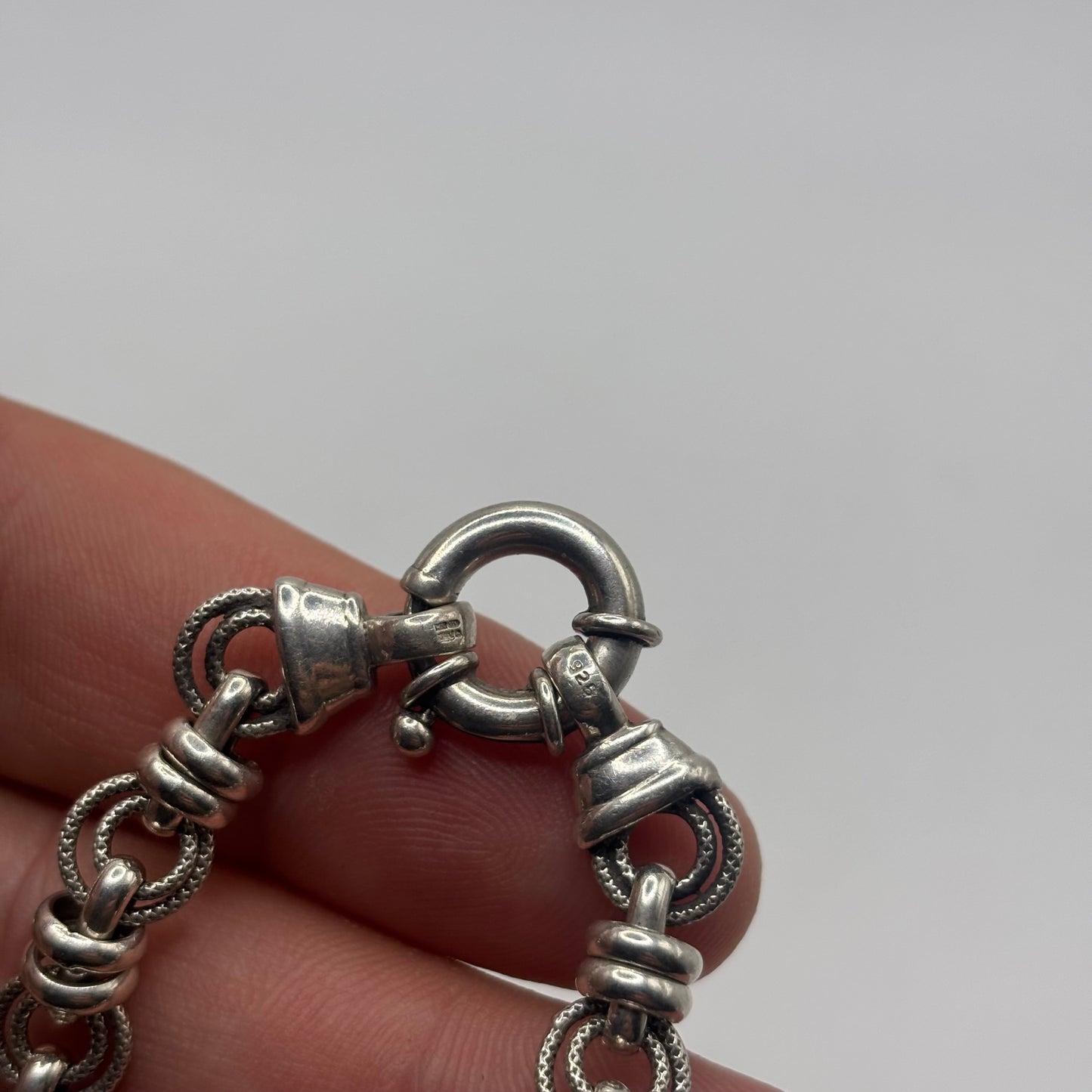 Silver 7” Fancy Link Bracelet