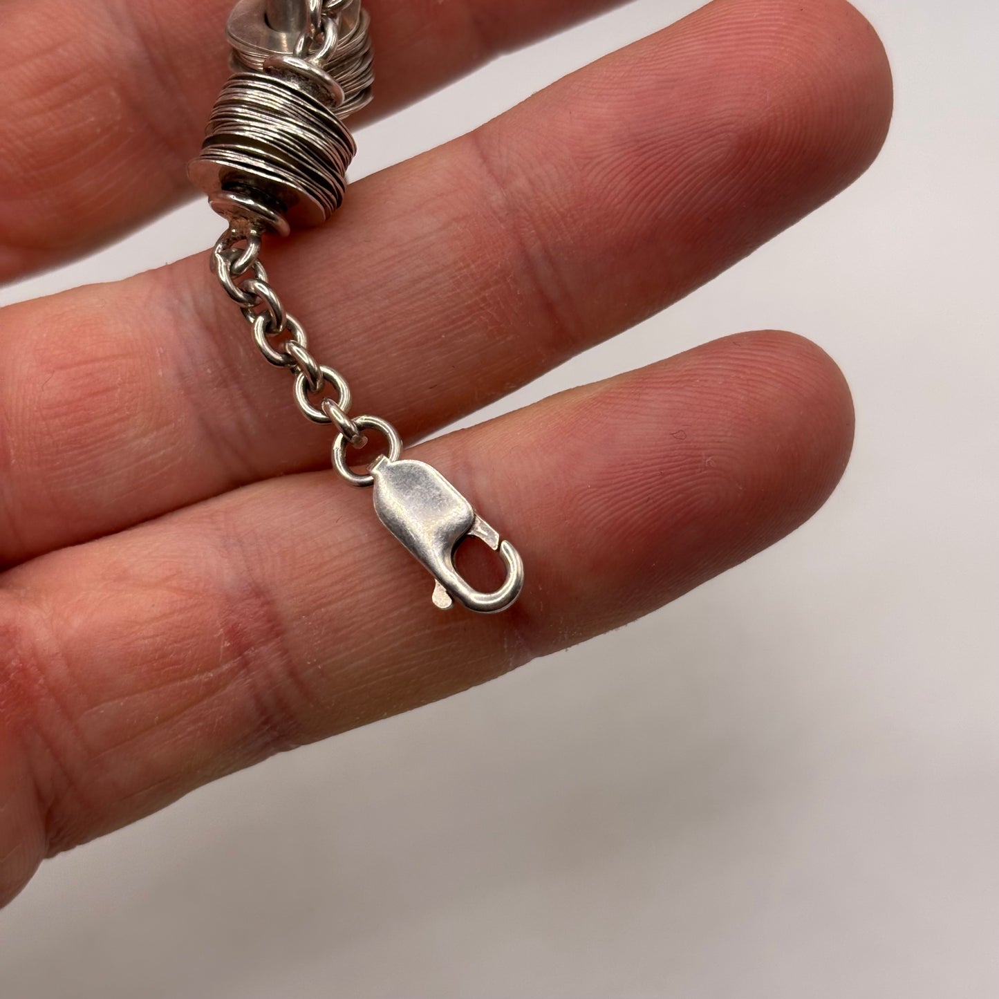 Silver 8” Abstract Bracelet