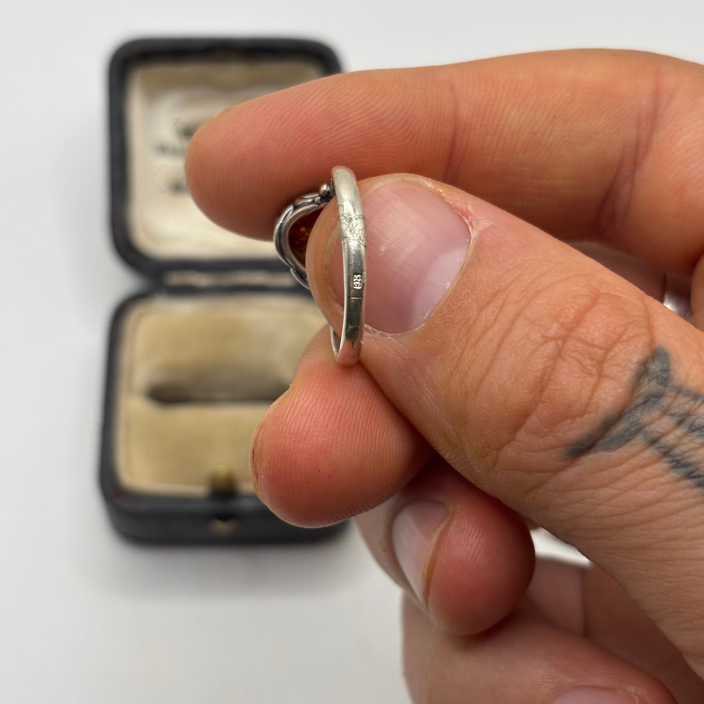 Silver Baltic Amber Ring