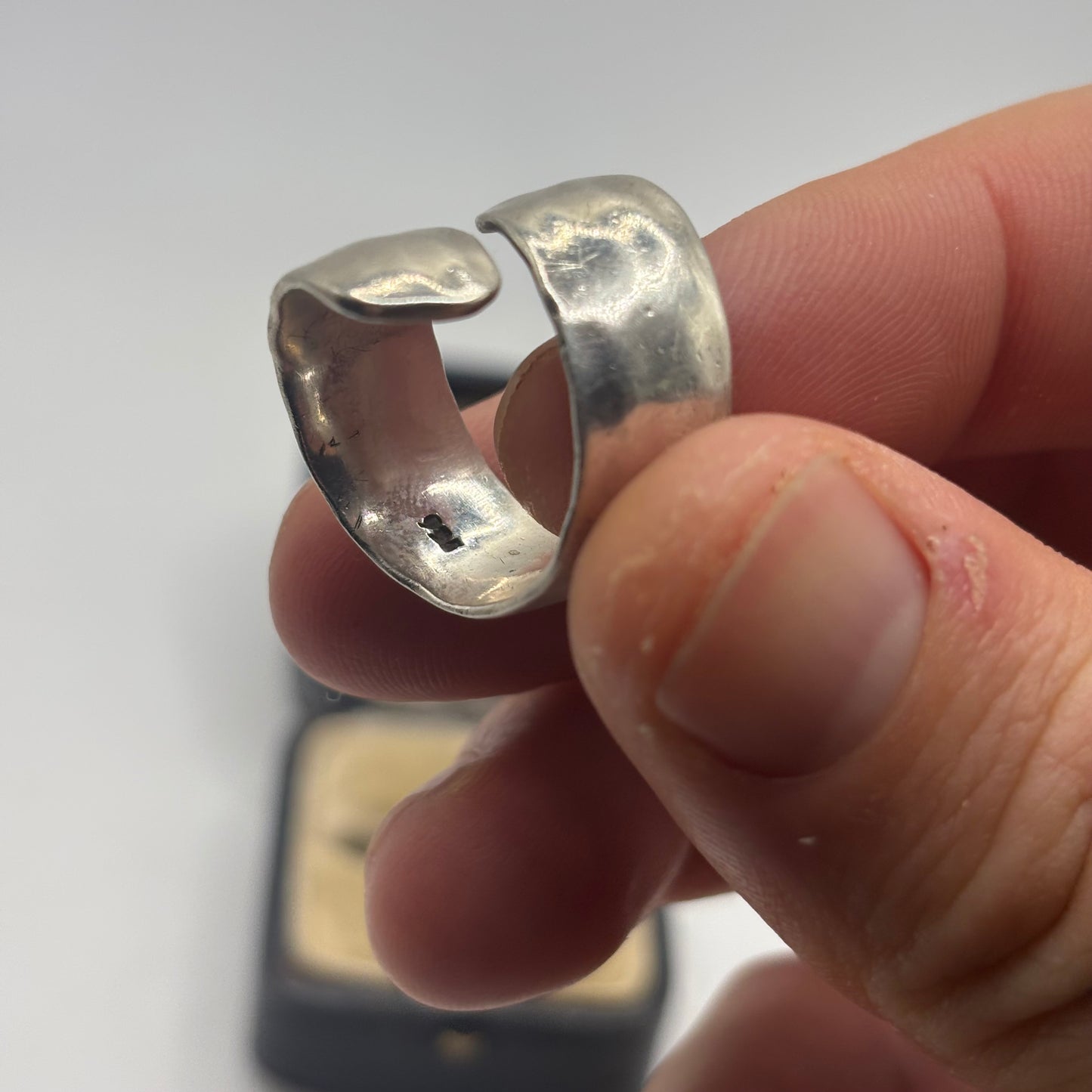 Silver Hammered Band Ring