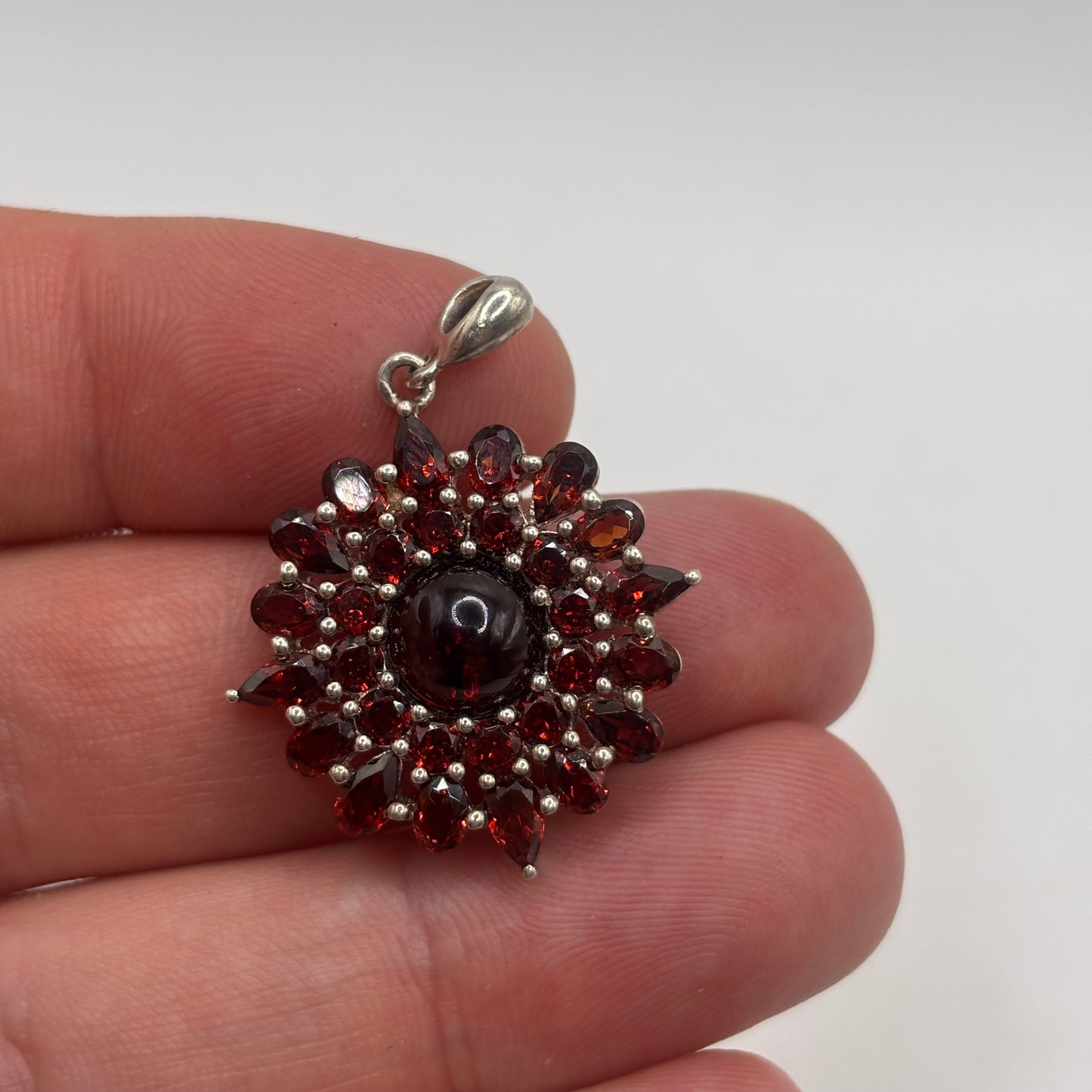 Silver Garnet Pendant