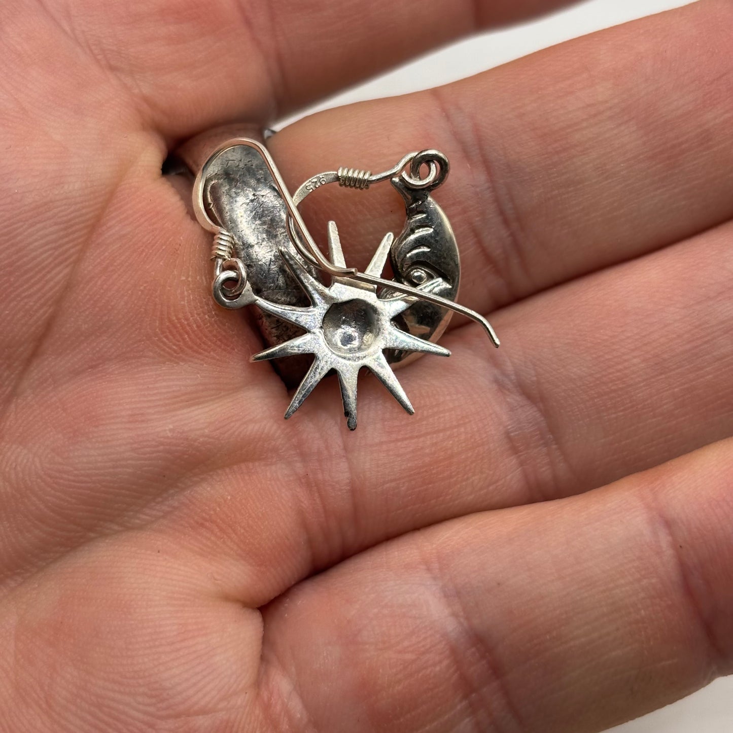 Silver Sun & Moon Earrings
