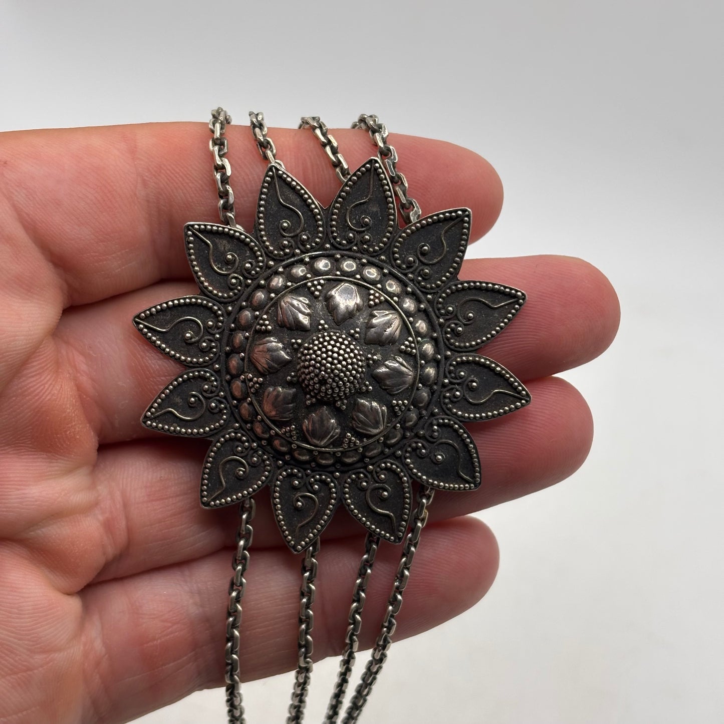 Silver 7.5” Flower Bracelet