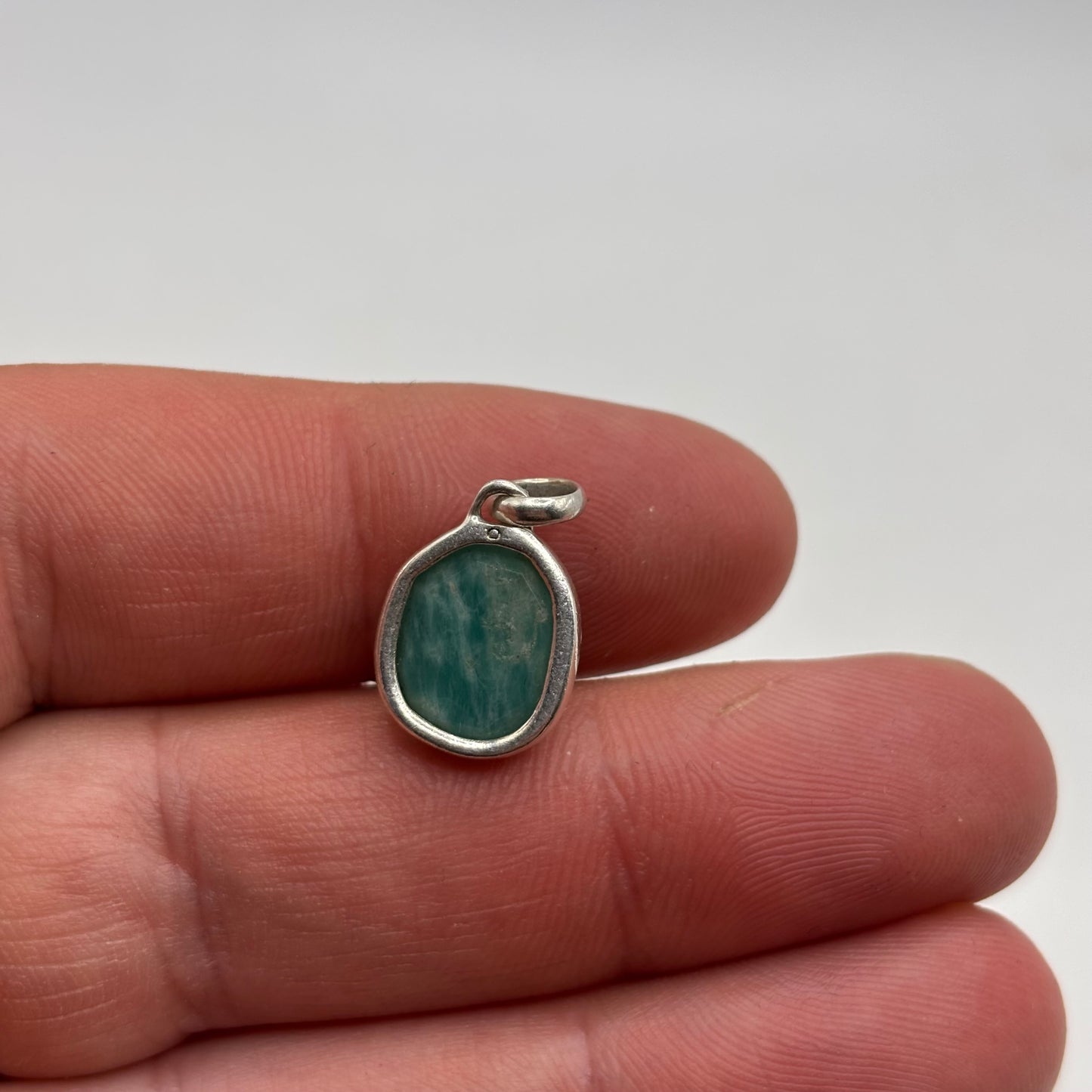 Silver Faceted Larimar Pendant