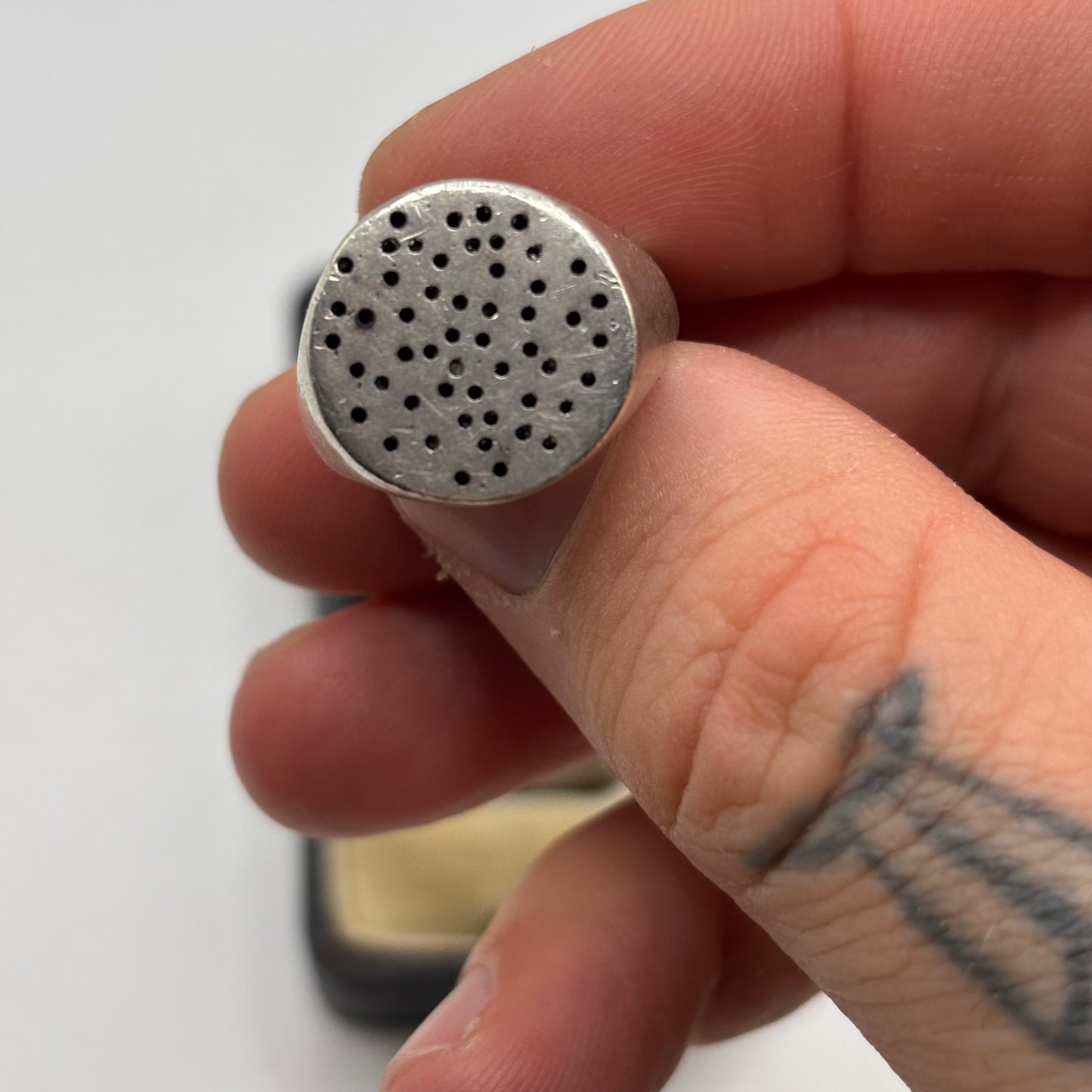 Silver Onyx Inlayed Signet Ring