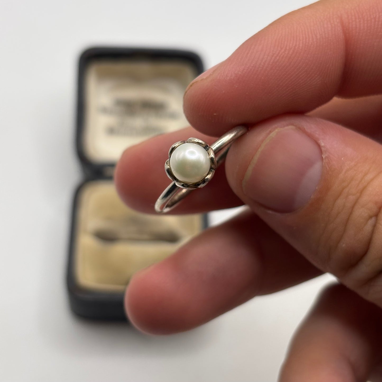 Silver Pandora Pearl Ring (P)