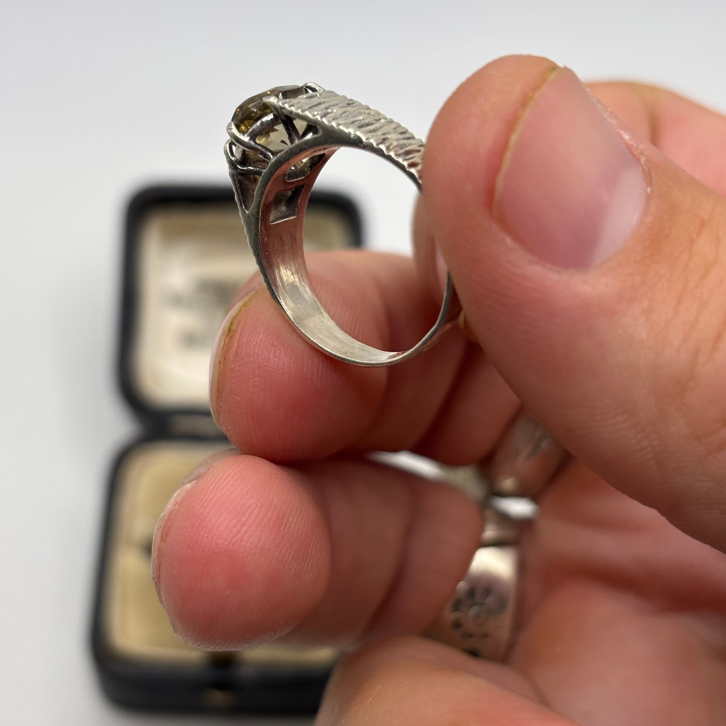Silver Citrine Vintage Ring (M)