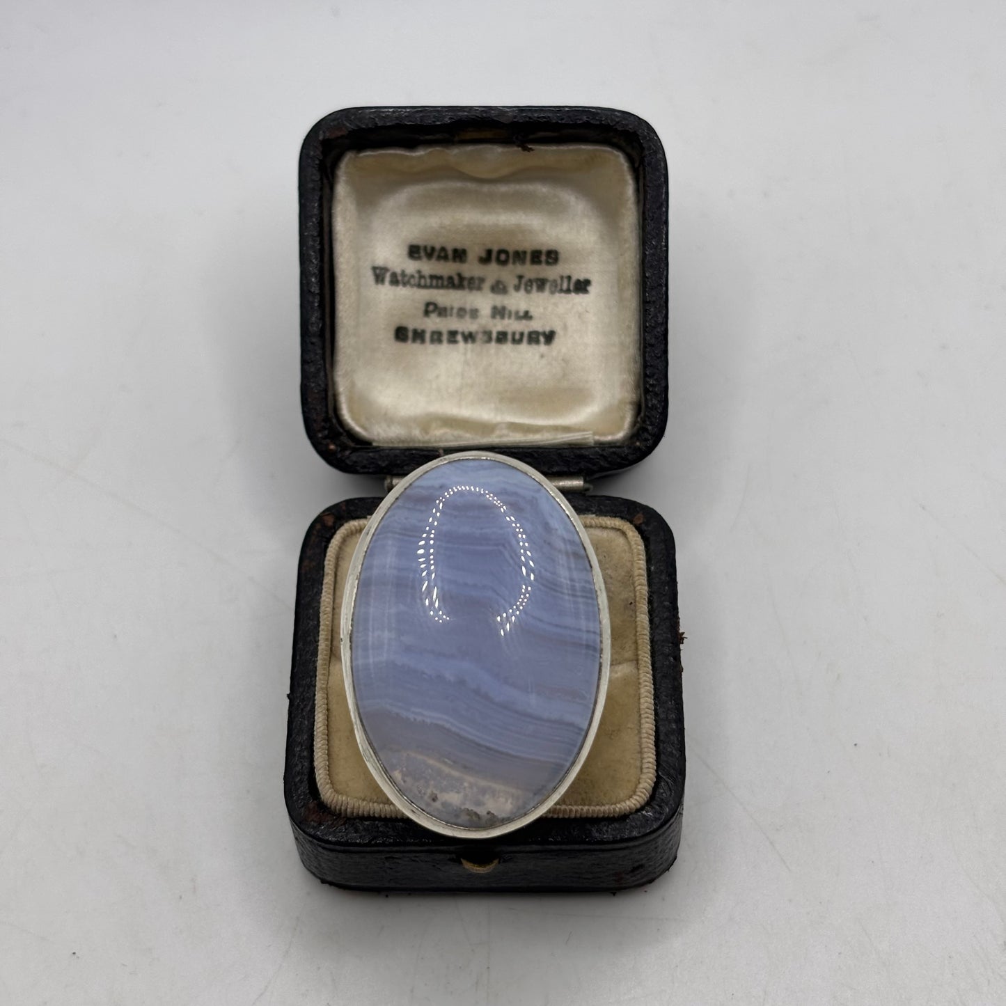Silver Blue Lace Agate Ring (R)