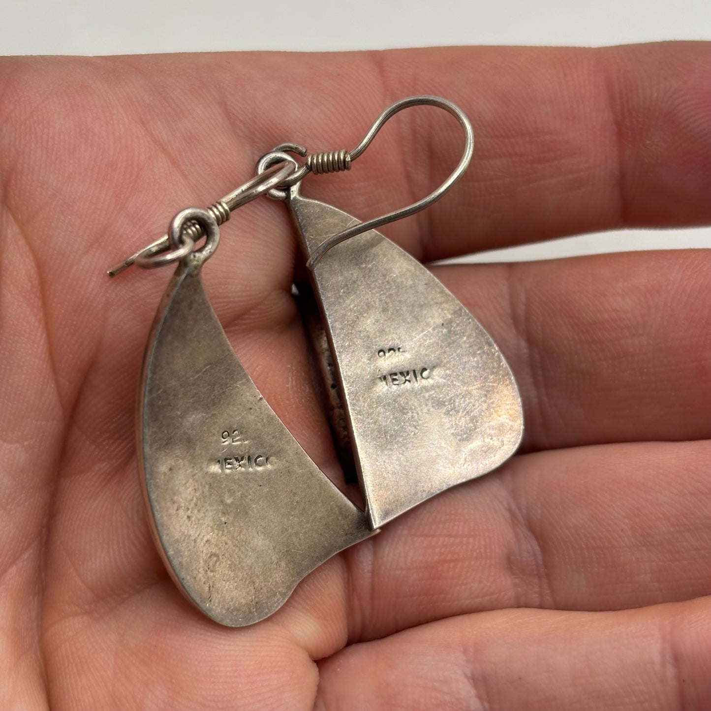 Silver Hopi Style Mexican Earrings