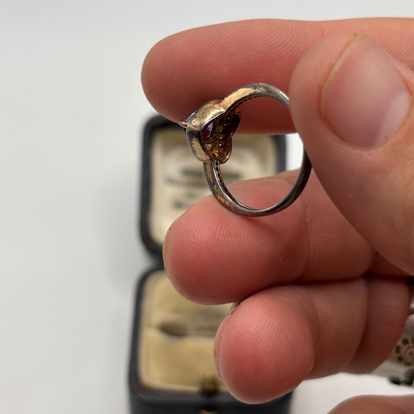 Silver Amethyst Heart Ring (M)