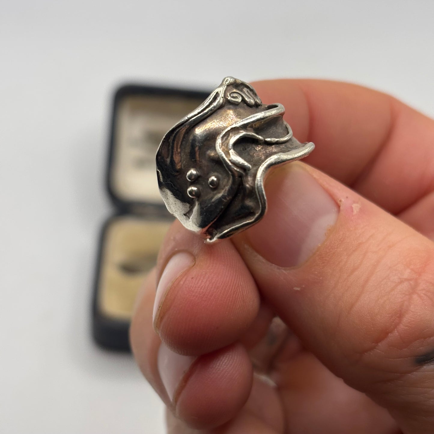 Silver Abstract Band Ring