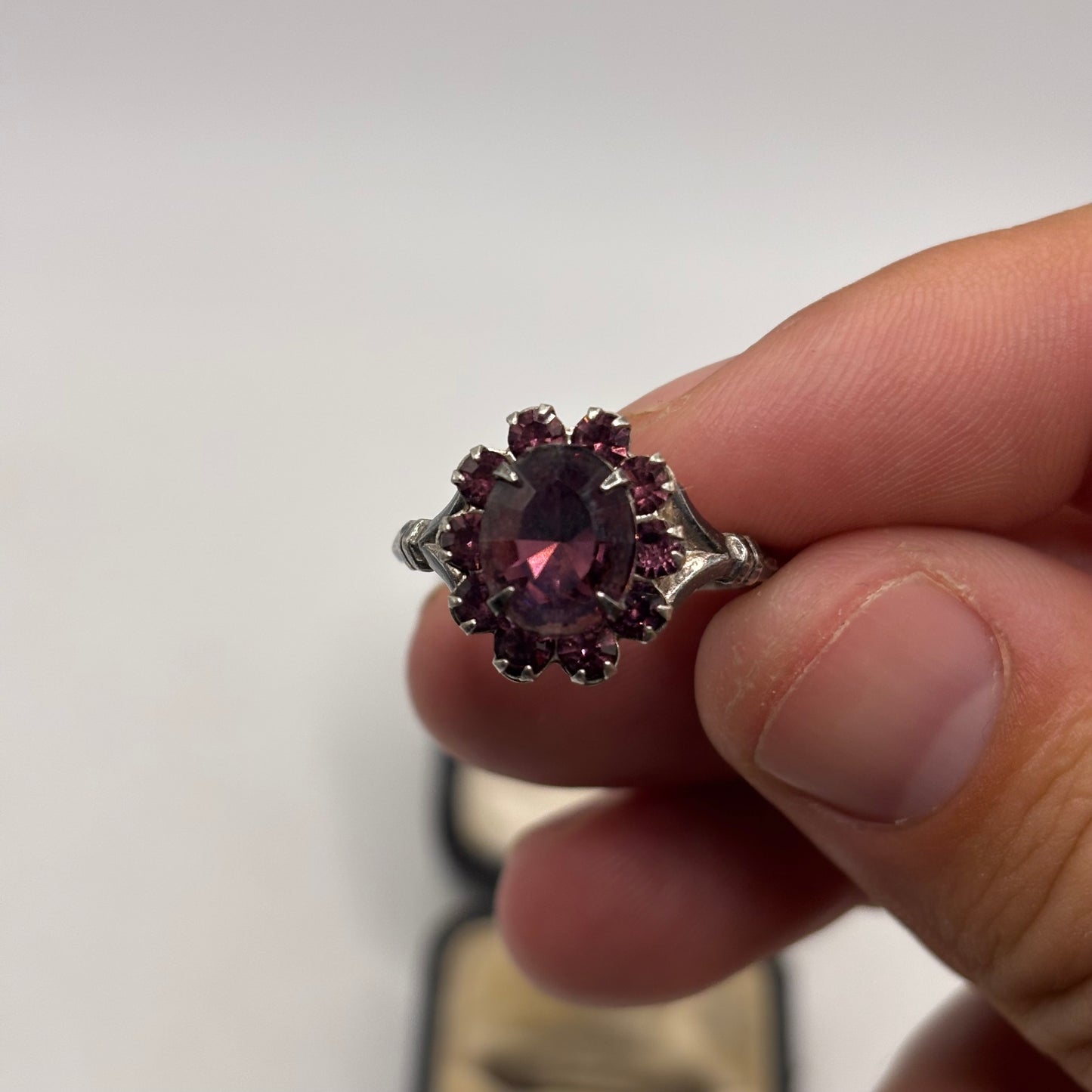 Silver Vintage Amethyst Ring (S)