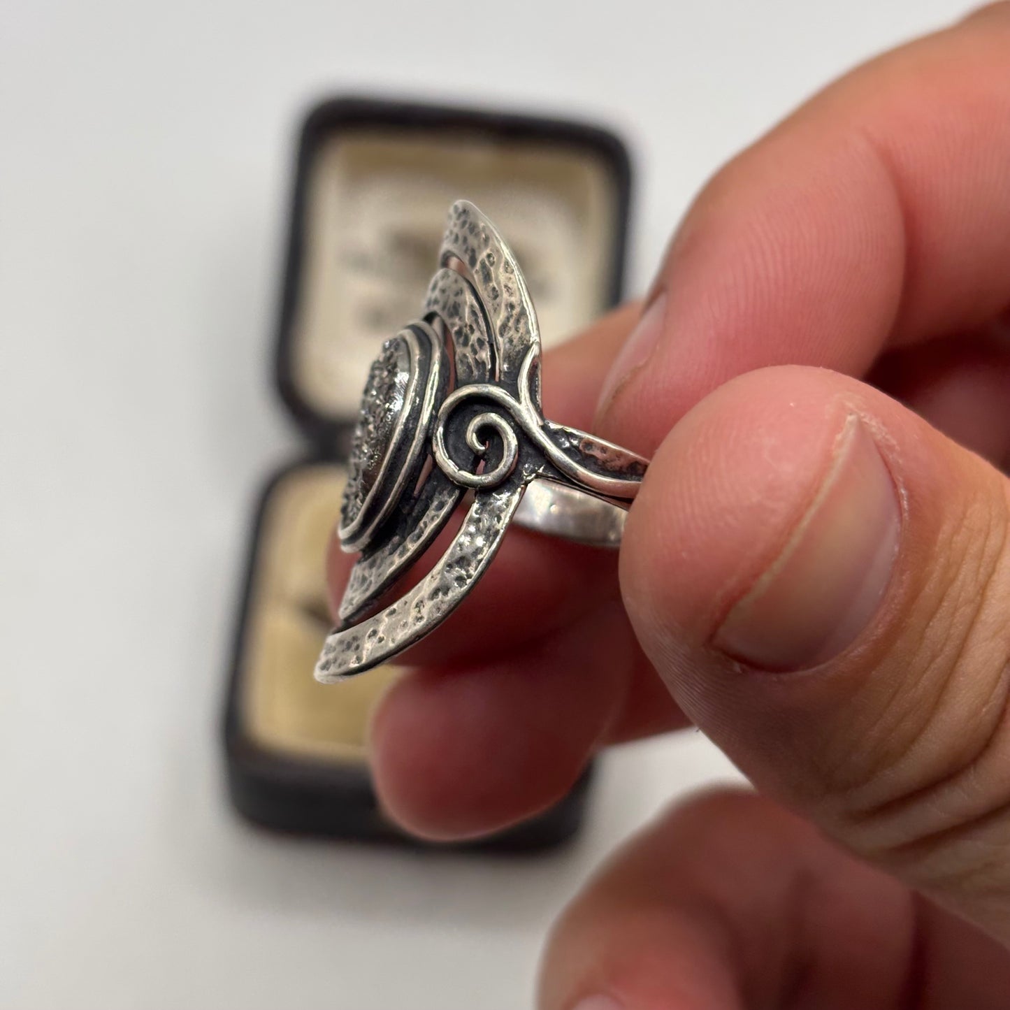 Silver Paz Drusy Quartz Ring (N)