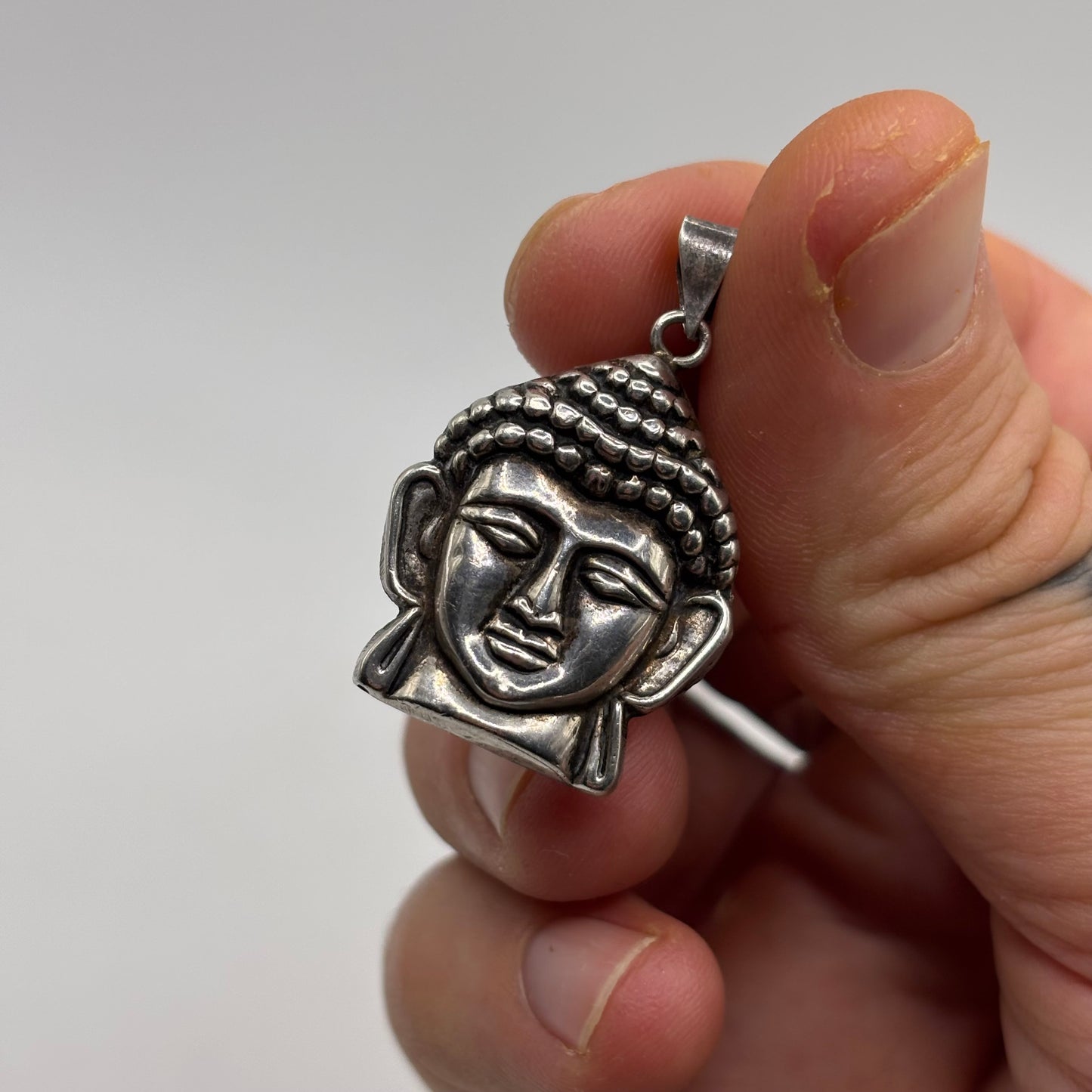 Silver Buddha Head Pendant