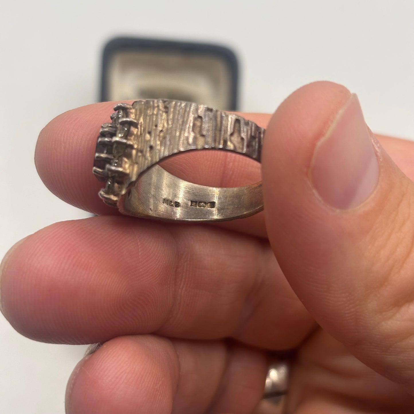Silver Vintage Amethyst & Quartz Ring (T)