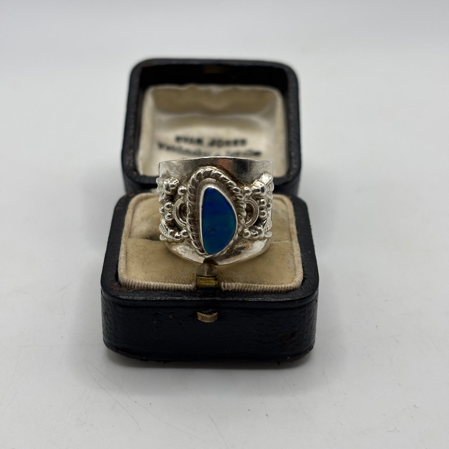 Silver Large Boulder Opal Ring