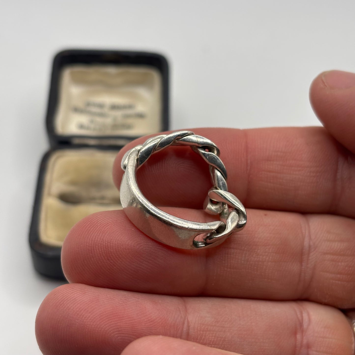 Silver Chain Link ID Ring (U)