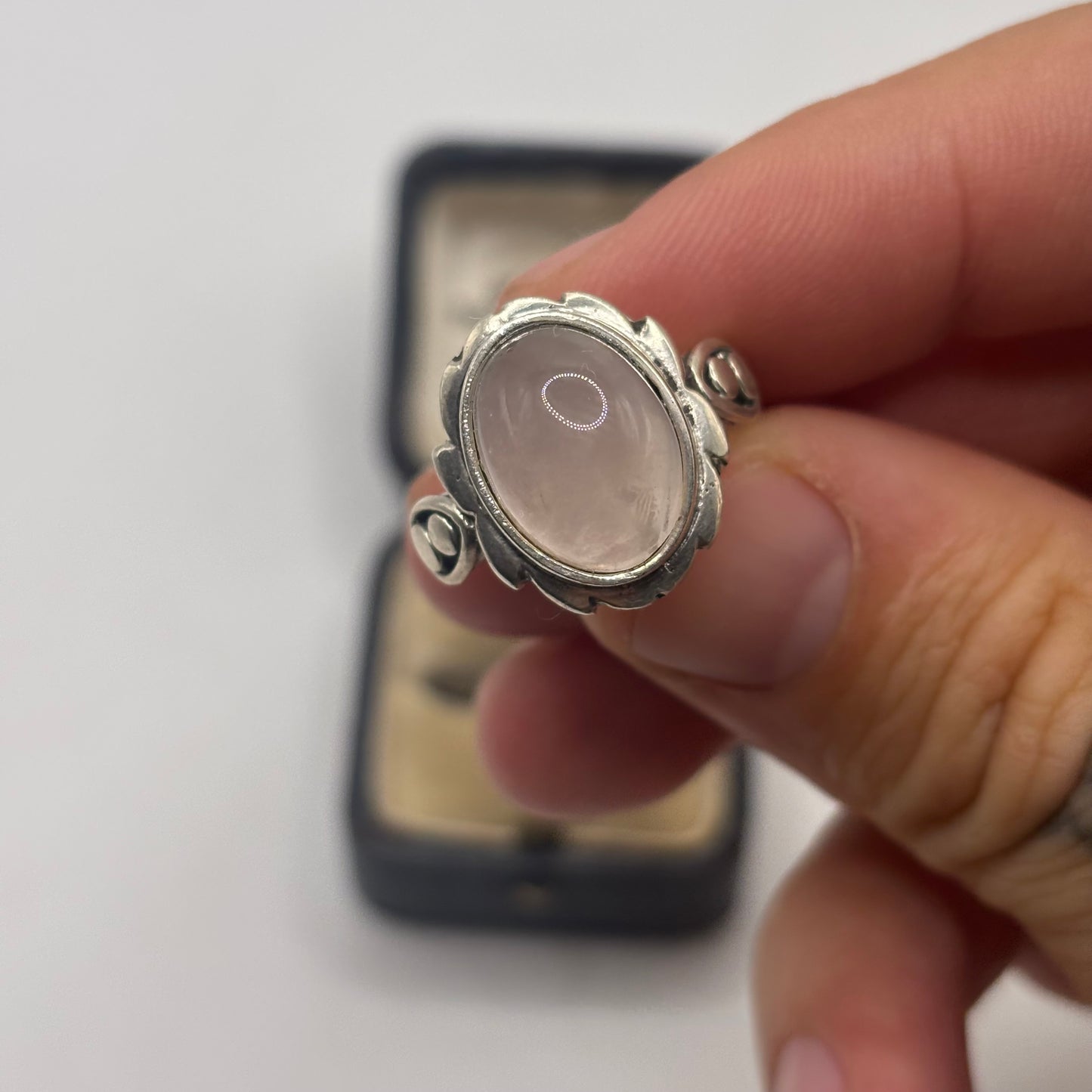 Silver Rose Quartz Ring