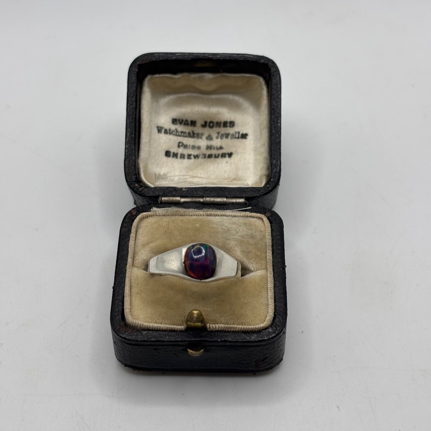 Silver Fire Opal Ring