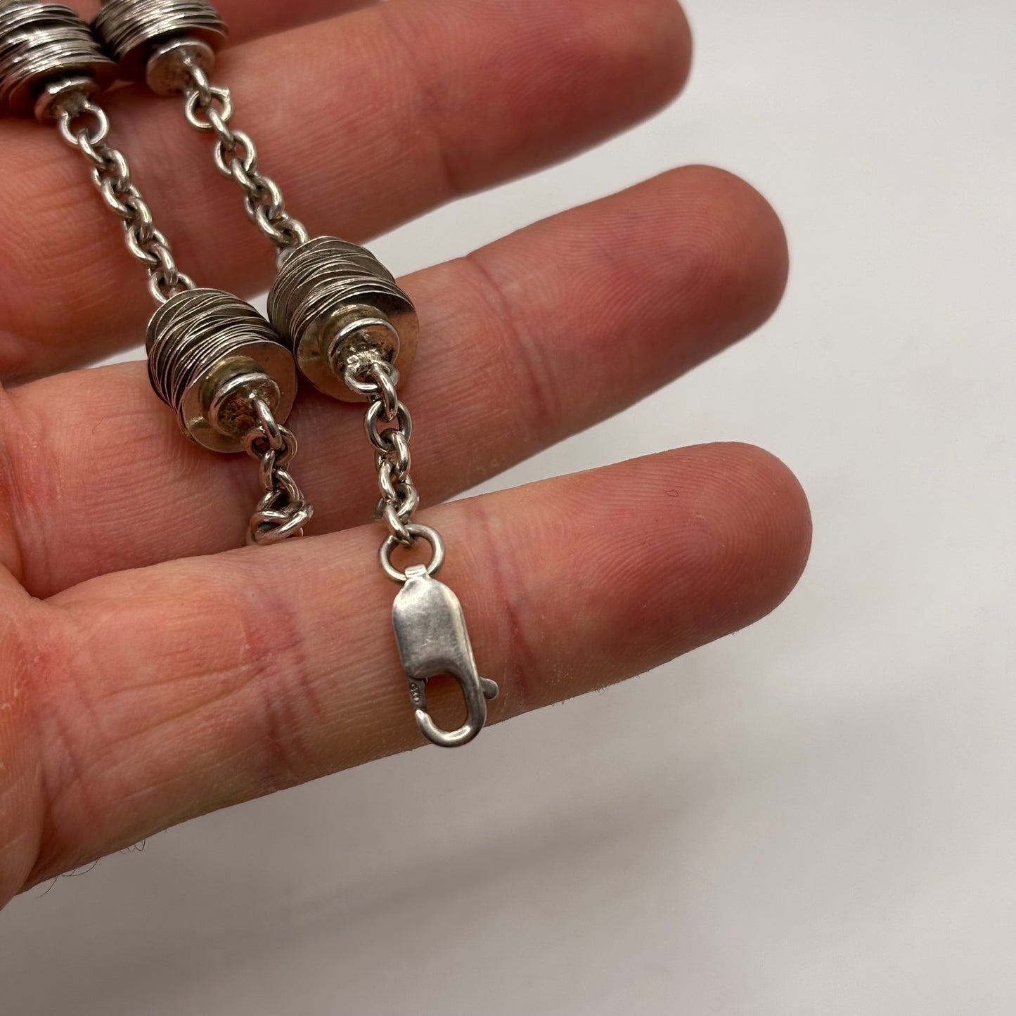 Silver 8” Abstract Bracelet