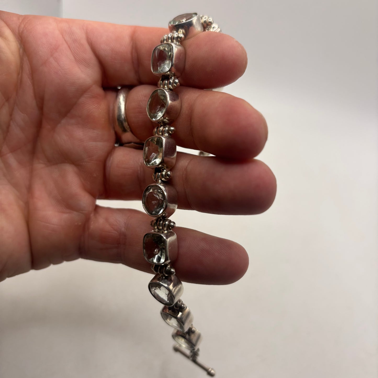 Silver Heavy Topaz Bracelet 7”-8.5”