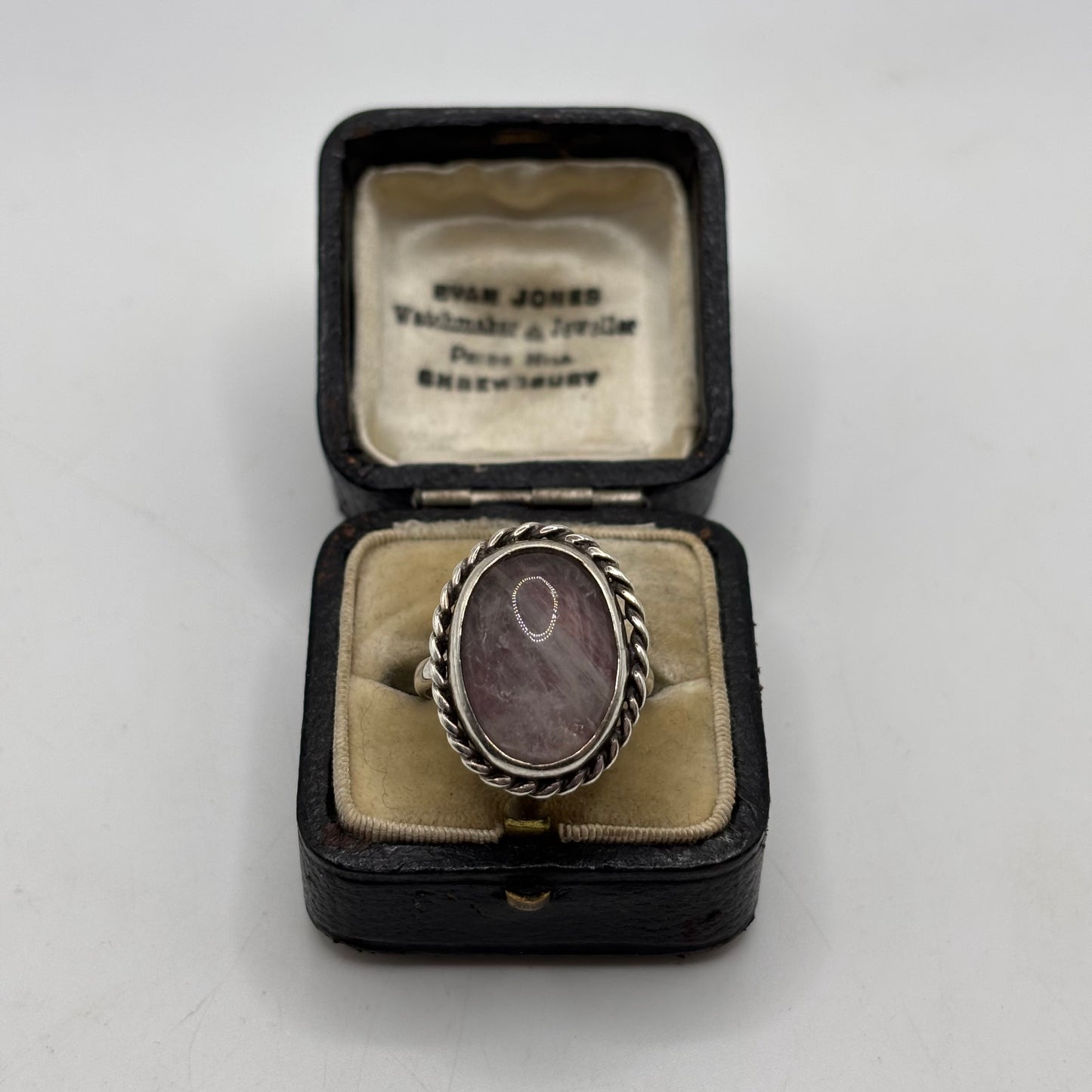 Silver Vintage Rose Quartz Ring